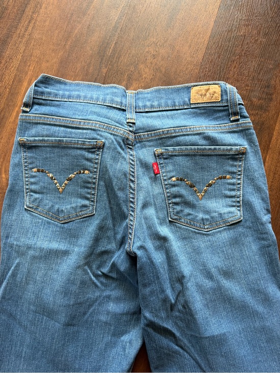 Levi's Denim - Levi's Perfectly Slimming 512 Women's Slim Bootcut Blue Studded Denim Jeans
